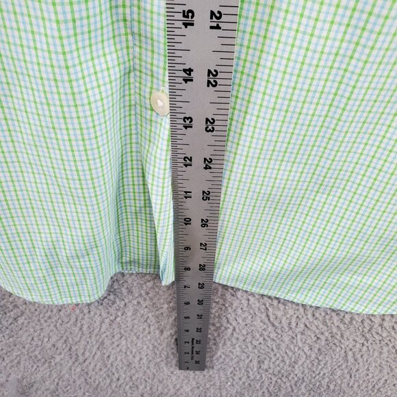 J Crew Shirt Mens Green Blue White Checkered - Picture 4 of 6